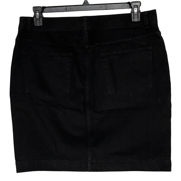 America Living Black Denim Skirt With Front & Back Pockets Size 12 - Picture 5 of 5